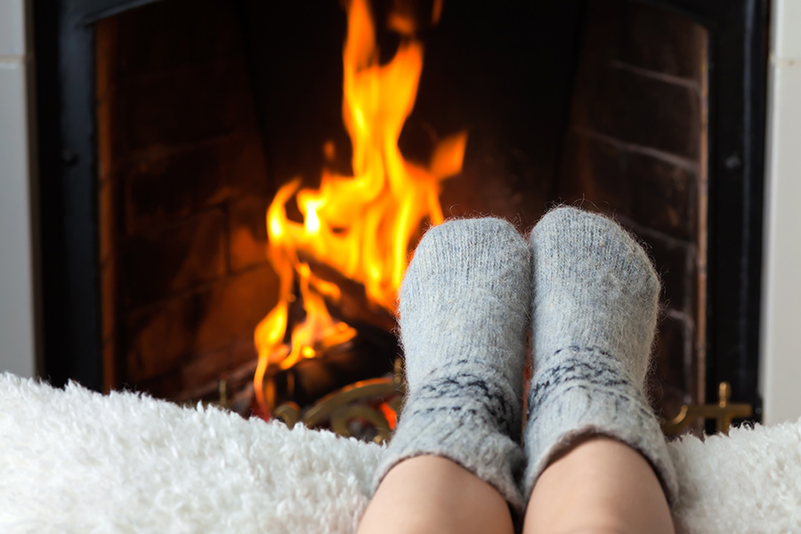 Kamin im neuen Haus