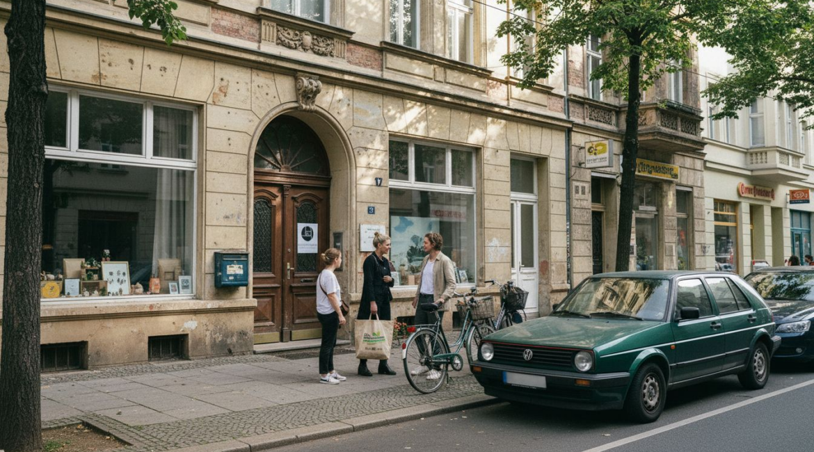Ein Wohnhaus in der Berliner Straße, in dem mehrere Parteien leben.