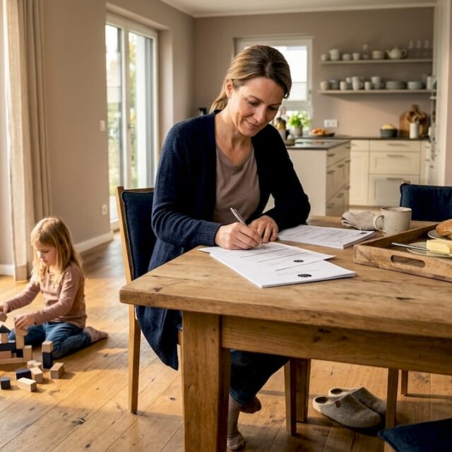 Die Familie genießt das moderne, flexible Wohnkonzept in vollen Zügen.