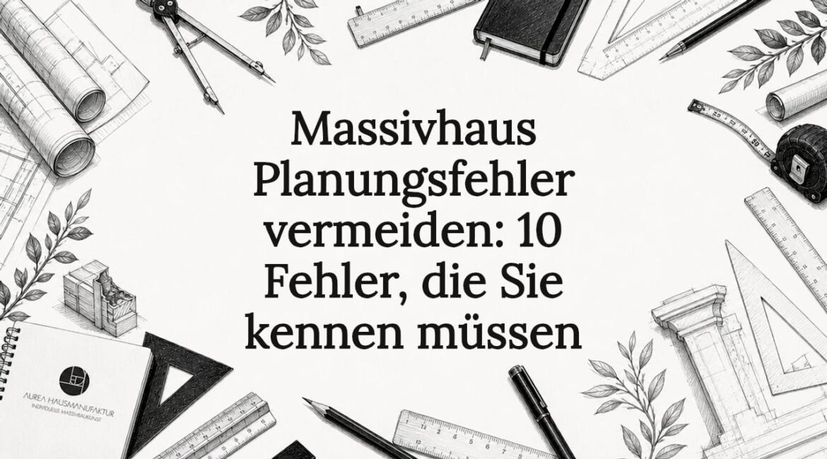 Handgezeichnete Titelgrafik mit typischen Arbeitsutensilien für die Planung