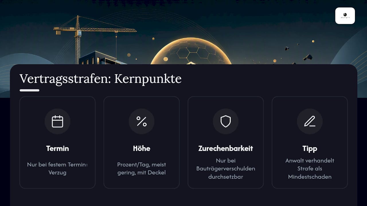Diagramm zur Erläuterung von Vertragsstrafen