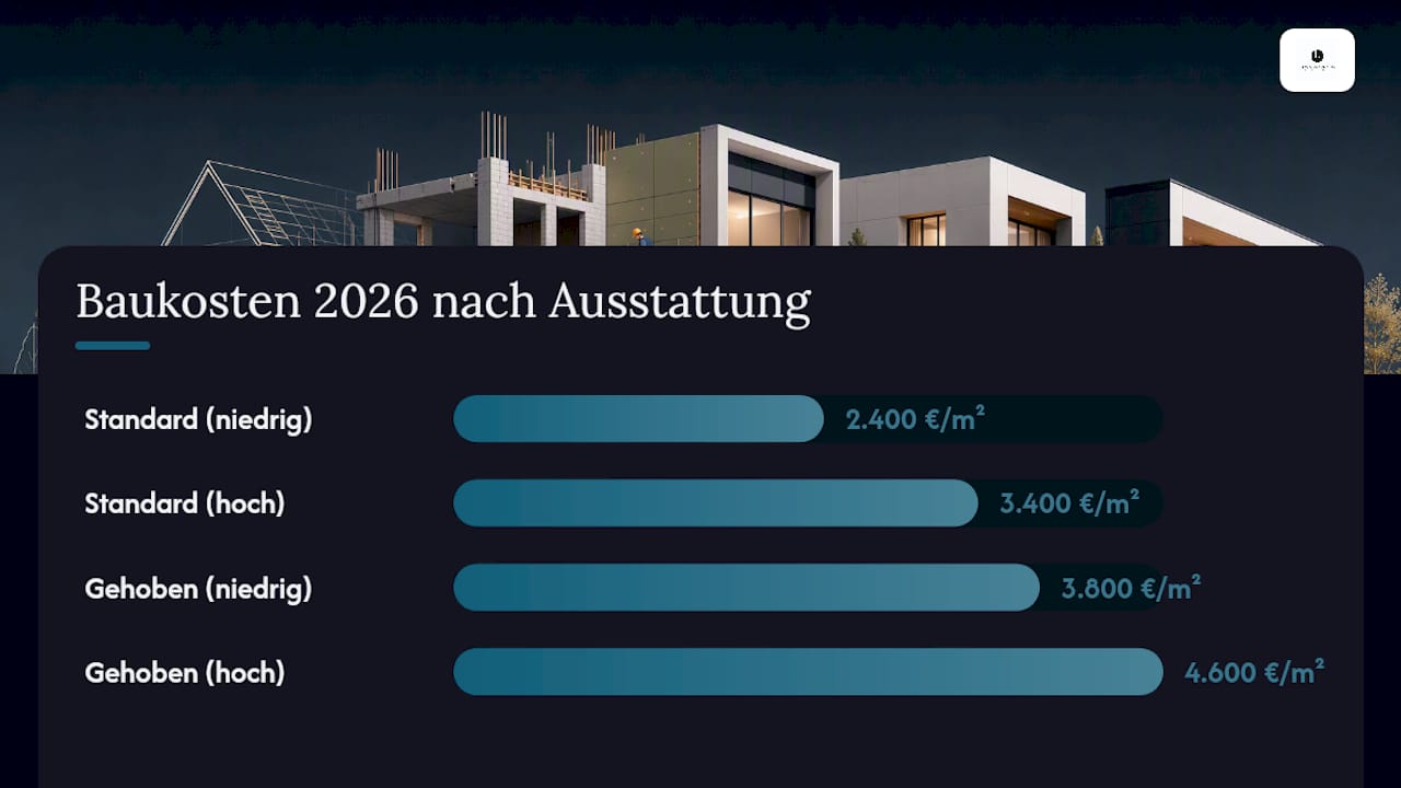 Baukosten-Spannen pro Quadratmeter im Jahr 2026