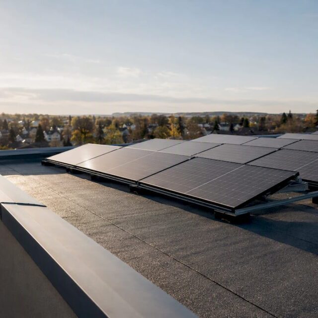 Photovoltaik-Module auf einem flachen Dach