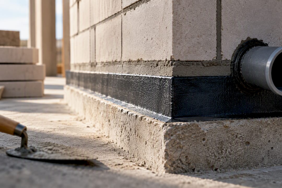 Horizontalsperre zwischen Fundament und Mauerwerk